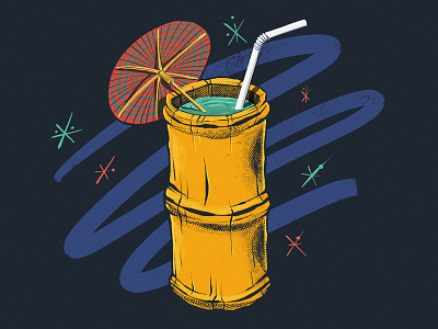 Tiki Punch bamboo beverage cocktail digital painting drink illustration liquor procreate tiki tropical