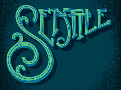 Seattle Redux 2d filligree lettering procreate scroll seattle type typography washington