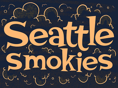 Seattle Smokies 2d 50s 60s hand drawn type lettering mid century procreate seattle smoke type typography