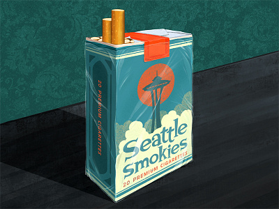 Smokes! Let's Go! 2d cigarette digital painting illustration procreate procreate lettering seattle smokes type typography