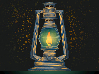 Lantern 2d camping digital painting fire illustration lantern light outdoors procreate