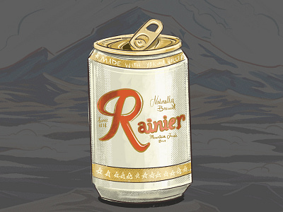 Rainier Still Life 2d beer digital painting illustration ipad procreate rainier seattle washington