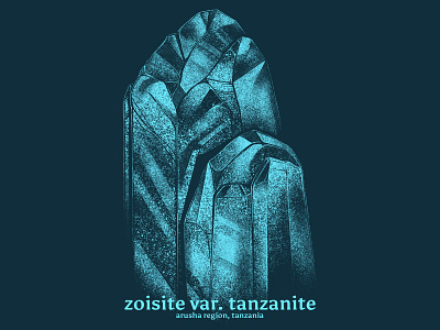 Tanzanite 2d crystal digital painting gem gemstone illustration mineral procreate specimen tanzanite zoisite