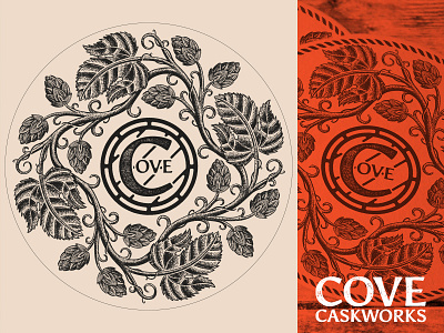 Cove Caskworks Coaster barrel beer branding brewery brewing cask caskworks cove icon logo logomark wordmark