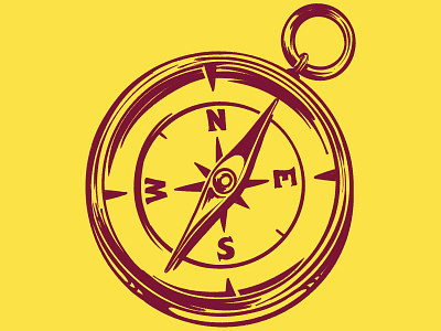 Northeast 2d compass digital painting directions illustration navigate north procreate