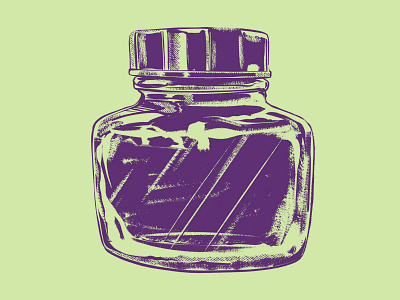 Ink Bottle Numero Uno 2d bottle container digital painting drawing illustration ink ipad pro procreate retro