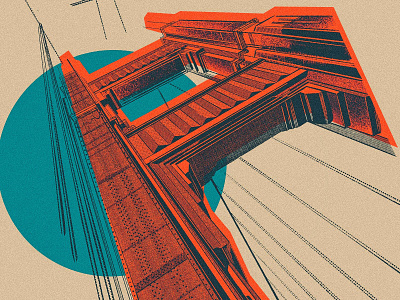 Golden Gate apple pencil architecture bridge california drawing golden gate illustration ipad pro procreate san francisco sf sketch west coast