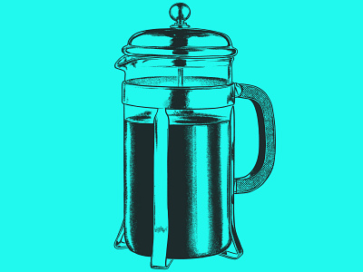 French Press 2d apple pencil cafe coffee coffee maker commercial illustration drawing french press illustration ipad pro procreate