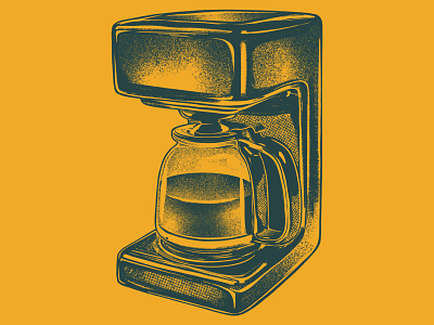 Coffee Machine 2d brew cafe coffee coffee machine coffee maker coffee pot digital painting drawing illustration mid century retro vintage