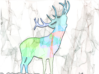 Deer God banner design art geometric design photoshop shadow