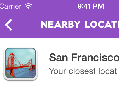 Nightlife iOS: Nearby Locations ios ios design mobile nightlife purple