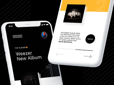 Weekly Top Music app 2019 aesthetic black concept app design inteface ui