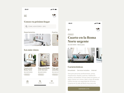Renta de casas 2019 aesthetic clean concept design interface mobile ui ux web