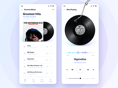 Music App Vinyl Player Concept