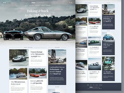 Online Automotive Magazine/Blog Layout automotive blog bootsrap cars dailyui dailyuichallenge design grid magazine minimal online magazine supercars ui ui design web webdesign website