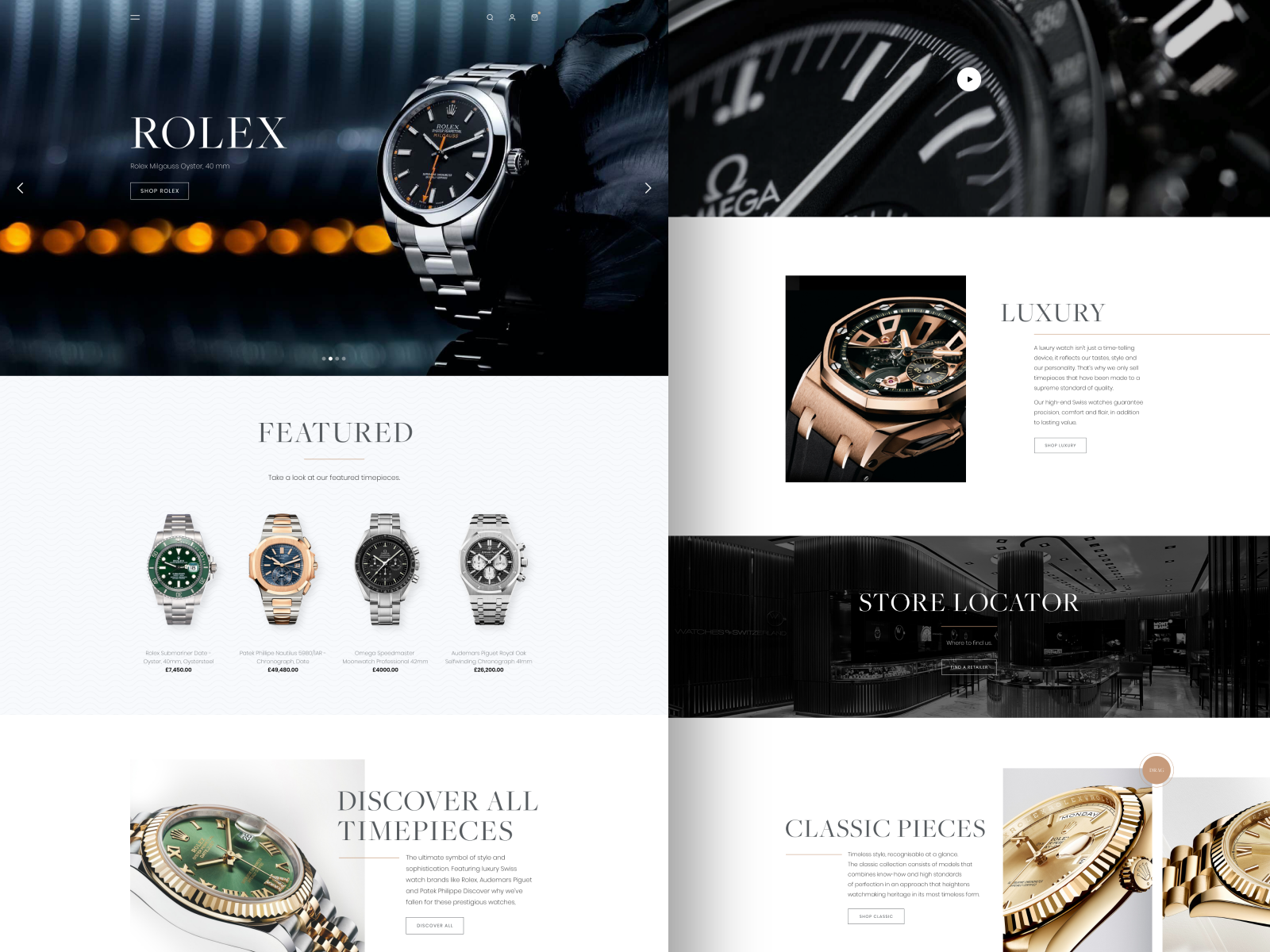 Luxury Watch Website by Dan Pearson on Dribbble