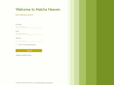 Matcha Heaven Signup