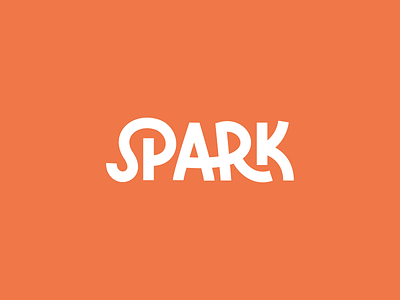 SPARK branding logo logotype monoline orange typography wordmark