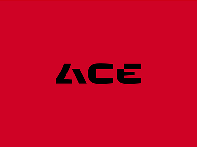 ACE character custom emblem logo motorcycles red typogaphy wordmark