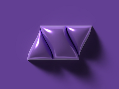 AV Experiment 3d character illustrator inflate logo monogram purple typography