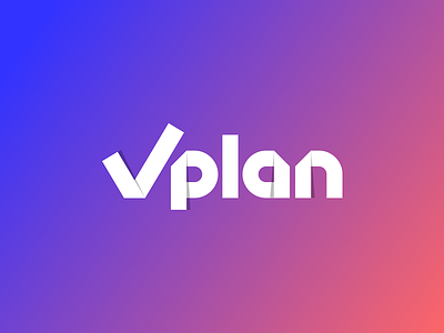 Vplan folded gradient logo paper plan