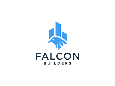 Falcon Builder logo abstract logo bird logo building combination logo construction creative logo falcon logo logodesign realestate