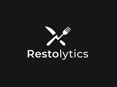 Restolytics logo concept abstract logo analytics combination logo creative logo financial fork knife logo logodesign modern restaurant