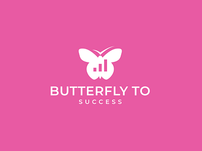 butterfly to success logo concept