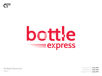 Bottle Express logo abstract logo bottle combination logo creative logo express logo logodesign logomaker logotype negative space logo wordmark
