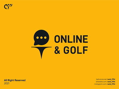 online & golf logo abstract logo bubble chat combination logo comunication creative logo golf logo logoawesome logodesign logomaker logotype modern