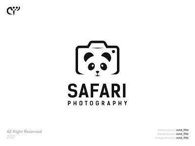 Safari photography logo concept abstract logo camera combination logo creative logo design dualmeaning inspiration logo logoawesome logodesign logomaker logotype modern panda panda logo photography safari
