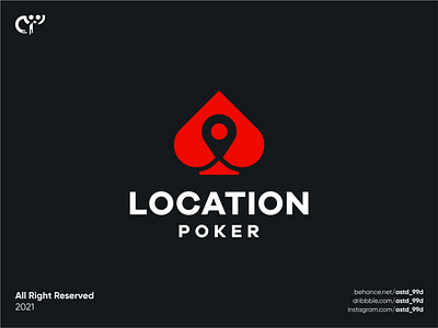 location poker logo concept abstract logo combination logo creative logo dualmeaning for sale location location pin logo logoawesome logodesign logoforsale logomaker logotype negative space logo negativespace pin poker pokeronline