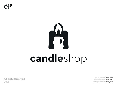 candle shop logo concept abstract logo candle combination logo creative logo dualmeaning logo logoawesome logodesign logomaker logotype modern negative space logo shop shopping shopping bag