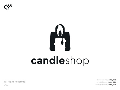 candle shop logo concept