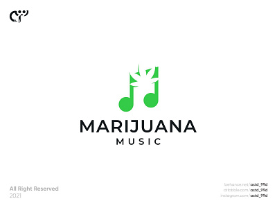 marijuana music logo concept