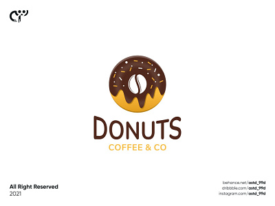 donuts coffee logo concept