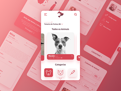 Adotando Project adoption animals app brazilian flat minimal ui ux web