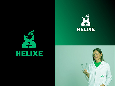 Helixe brand identity branding branding design design dna flat gene graphic design icon logo logo design logo designer microscope minimal research vector