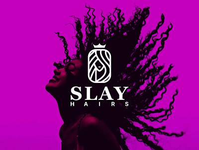 Slay Hairs brand design brand identity branding branding design design flat hair hair extension hairstyle icon logo logodesign premium queen vector