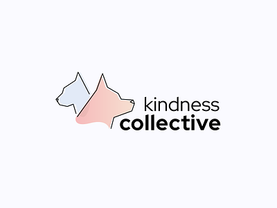 Kindness Colllective Logo cat dog logo pastel pet pet shelter vector