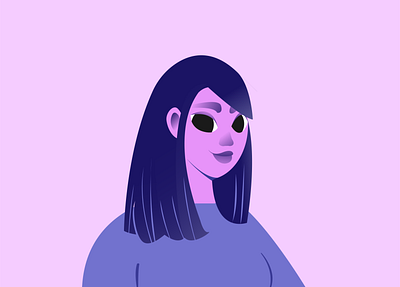Purple Girl illustration vector
