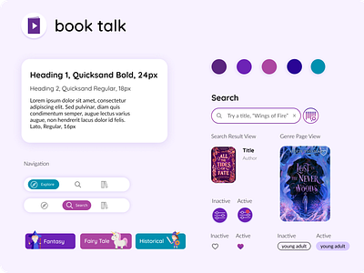 Book Talk App Styling app design app styling ui
