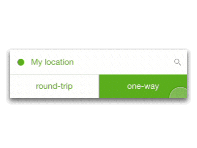 Toggle between round-trip and one-way address animation destination form gif input principle travel ui ux