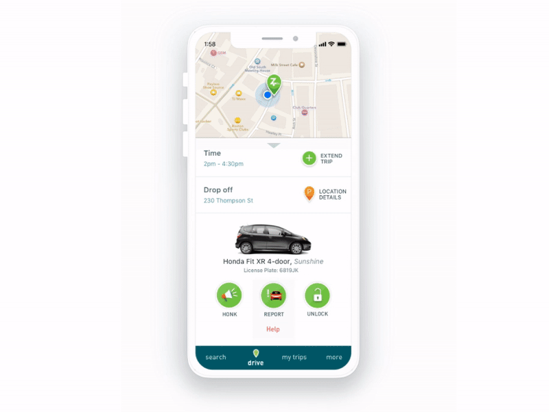 Zipcar damage reporting by Meghan Canale on Dribbble