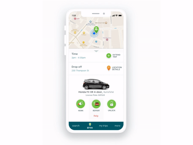 Zipcar damage reporting animation app car sharing consumer interaction ios principle proto sketch ui ux zipcar