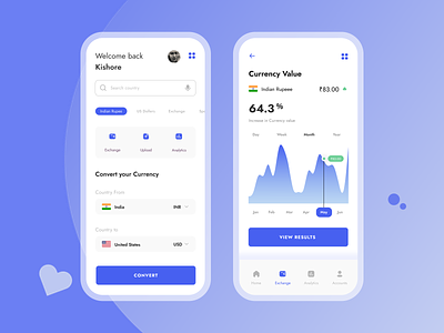Currency App - A Concept app branding flat icon minimal ui uiux ux