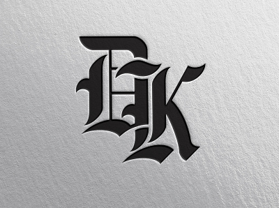 DK OLD ENGLISH MONOGRAM brandidentity branding graphic graphic design illustration lettering logo logotype monogram monogramlogo old english typography vector