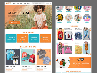 Lagorii Web design clothing design e commerce interaction design kids ui