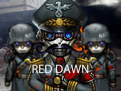 red dawn illustration military sketch