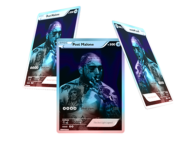 Post Malone Pokémon Cards adobe artist artists card cards culture custom customs design graphic design iridescent music pokemon pop product design ps